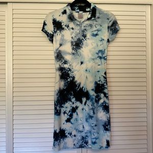 No Boundaries navy blue tie-dye dress